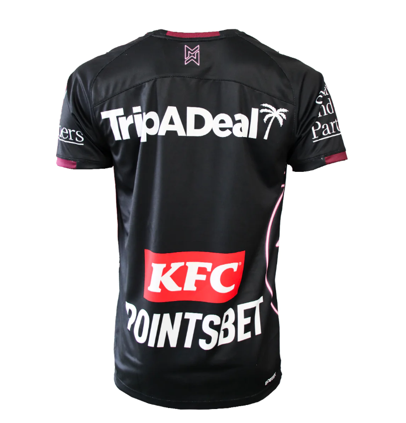NRL Manly Warringah Sea Eagles 2024 Black Warm Up Jersey