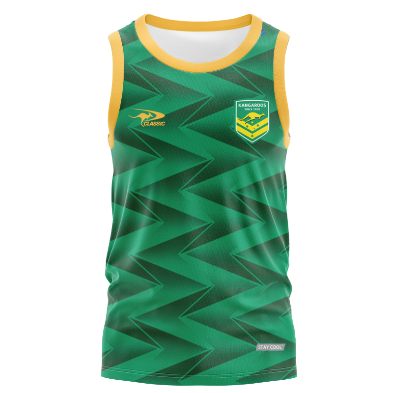 Australia Kangaroos 2024 Green Pro Training Singlet