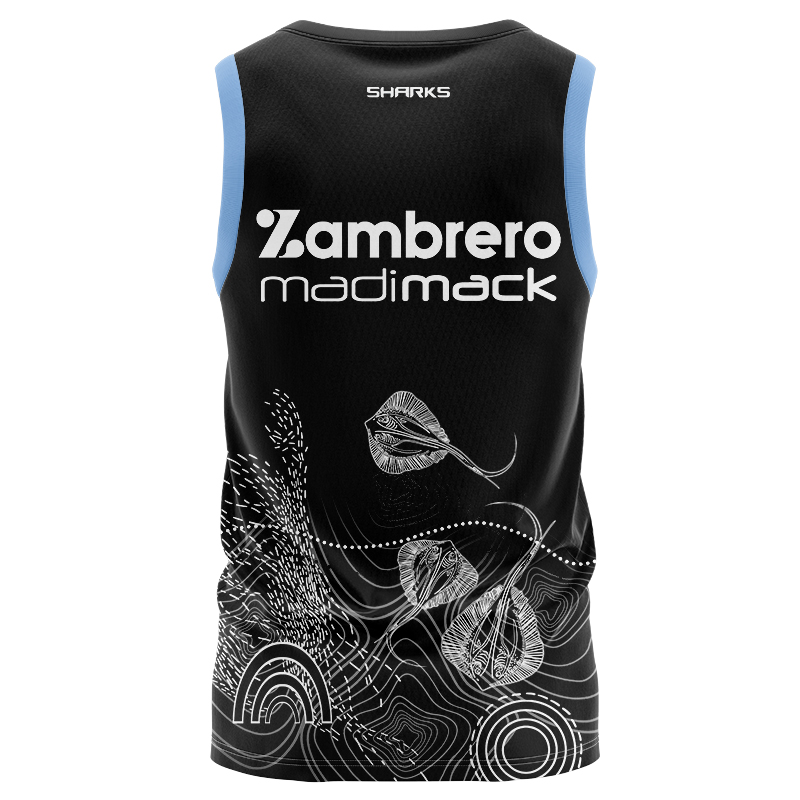 NRL Cronulla-Sutherland Sharks 2024 Indigenous Training Singlet