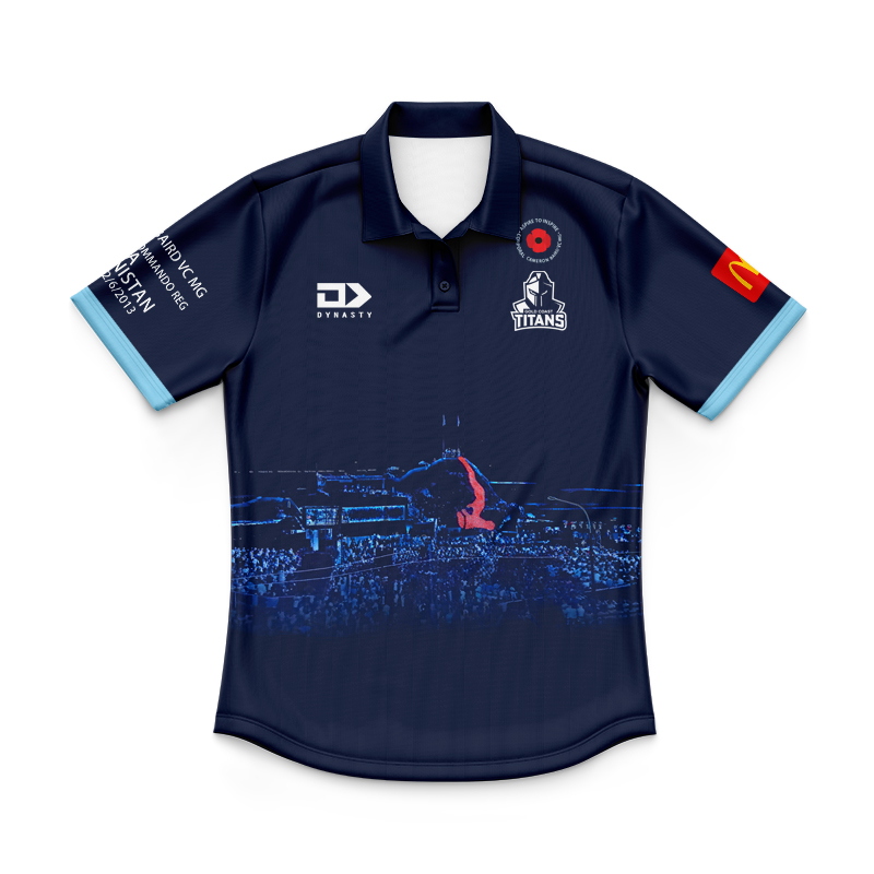 Kid's NRL Gold Coast Titans 2024 ANZAC Polo Shirt
