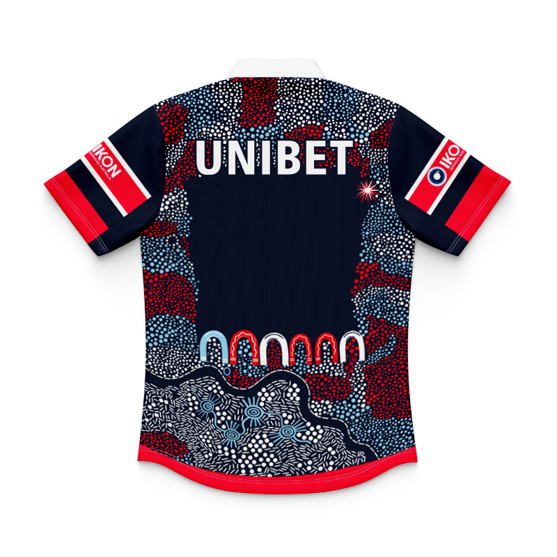 Kid's NRL Sydney Roosters 2025 Indigenous Polo Shirt