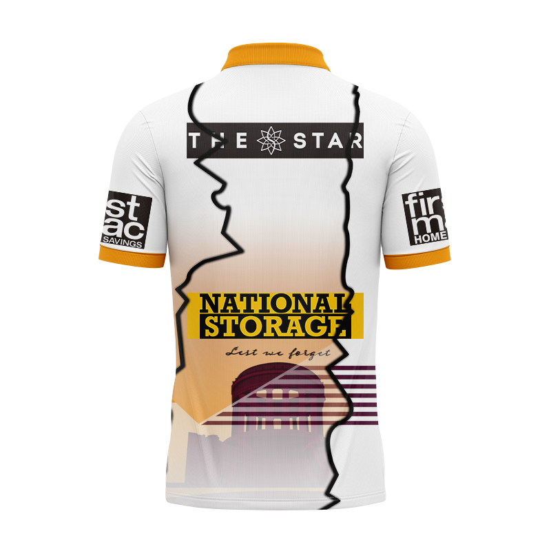 NRL Brisbane Broncos 2024 ANZAC Mix Polo Shirt