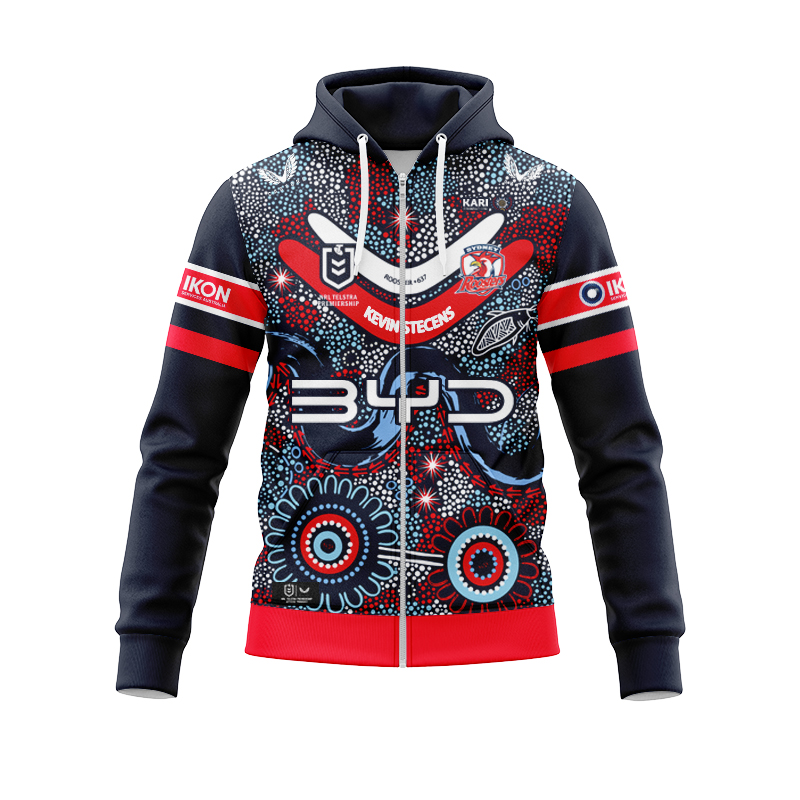 NRL Sydney Roosters 2025 Indigenous Zipper Hoodie