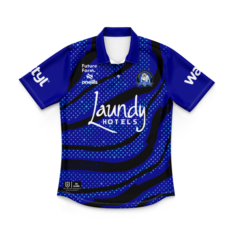 Kid's NRL Canterbury-Bankstown Bulldogs 2025 Blue Training Polo Shirt