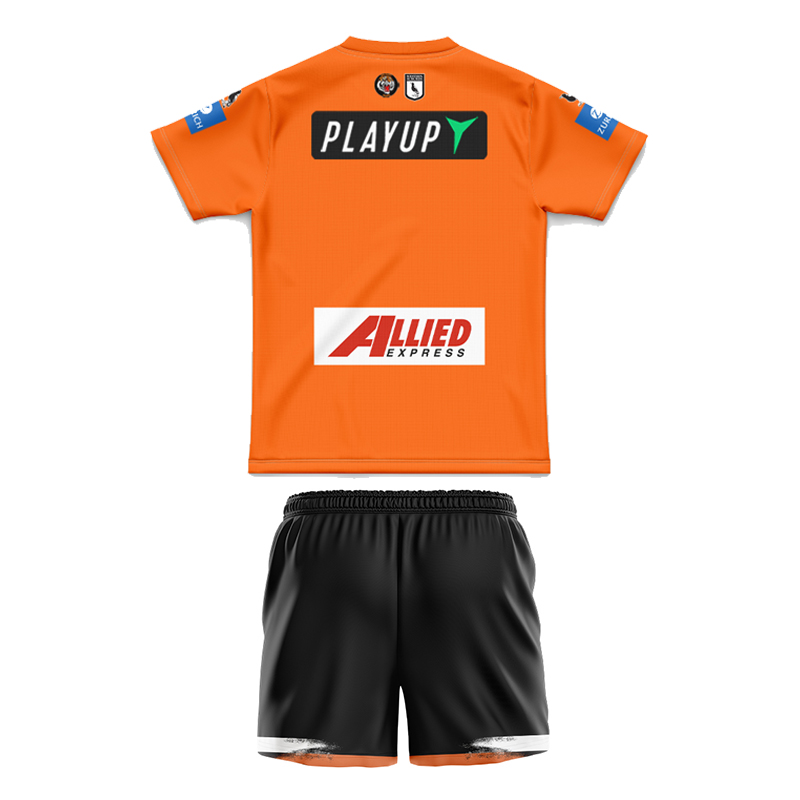 Kid's NRL Wests Tigers 2025 Away Jersey+Shorts