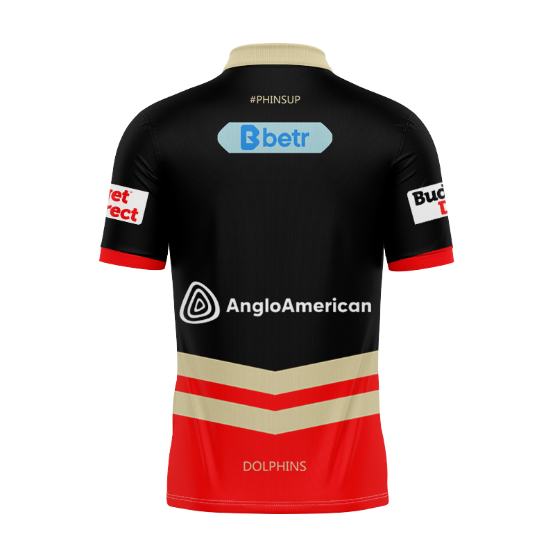 NRL Dolphins 2025 Away Polo Shirt