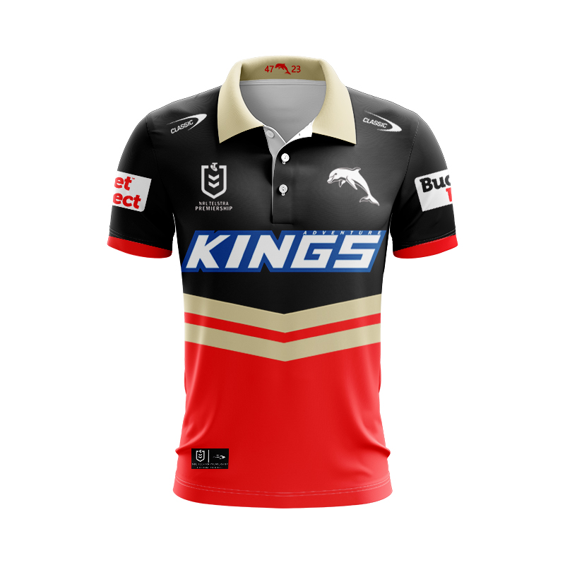NRL Dolphins 2025 Away Polo Shirt
