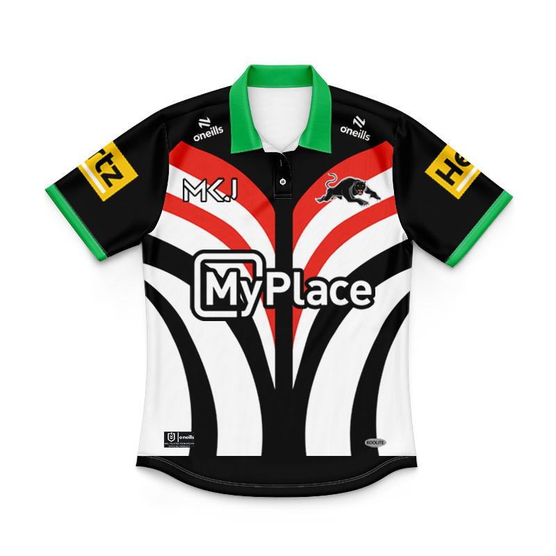 Kid's NRL Penrith Panthers 2025 Warm Up Polo Shirt