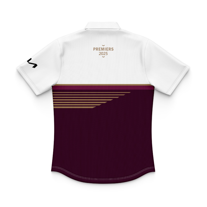 Kid's NRL Brisbane Broncos 2025 Premiers Gold Logo Polo Shirt