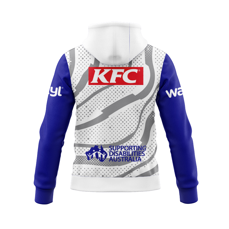 NRL Canterbury-Bankstown Bulldogs 2025 White Training Zipper Hoodie