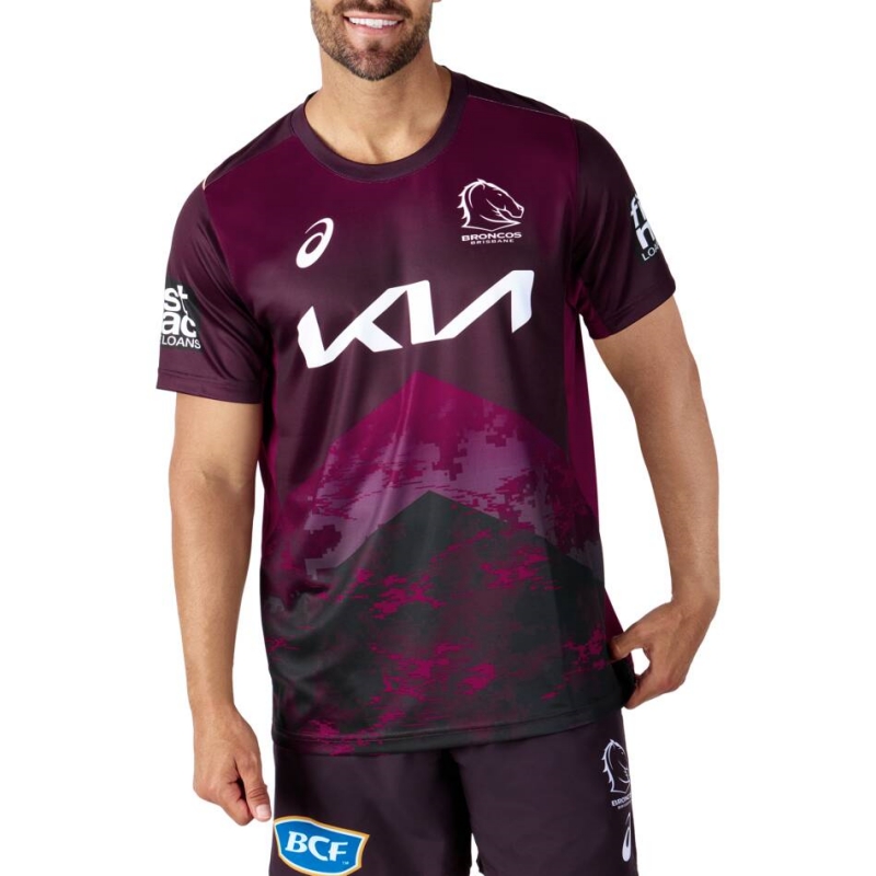 NRL Brisbane Broncos 2024 Maroon Training Jersey