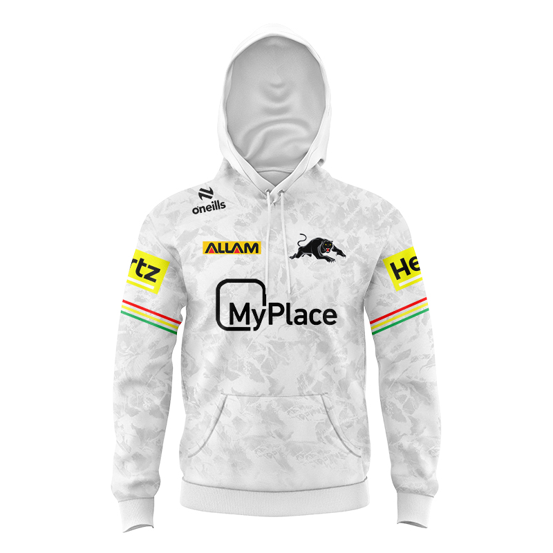 Kid's NRL Penrith Panthers 2024 White Training Hoodie