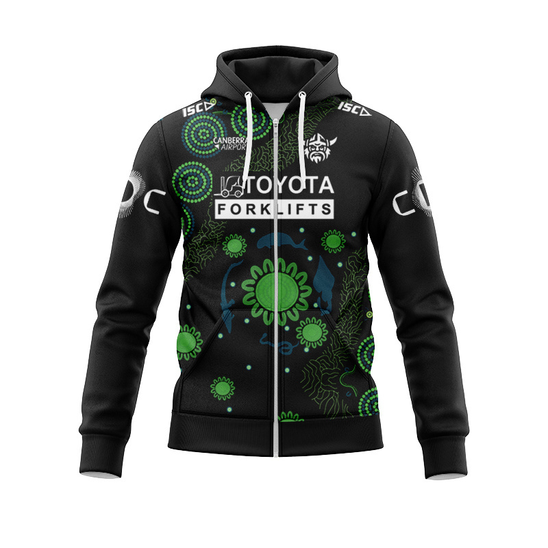 NRL Canberra Raiders 2025 Indigenous Run Out Zipper Hoodie