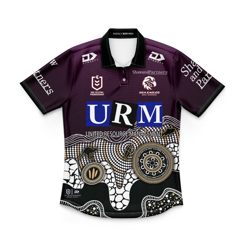 Kid's NRL Manly Warringah Sea Eagles 2025 Indigenous Polo Shirt