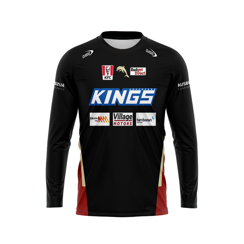 NRL Dolphins 2024 Long Sleeve Black Training Jersey