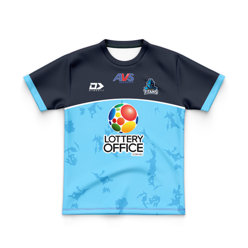 Kid's NRL Gold Coast Titans 2025 Cyan Training Jersey