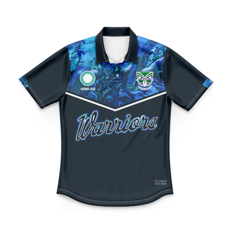 Kid's NRL New Zealand Warriors 2025 Captains Run Polo Shirt