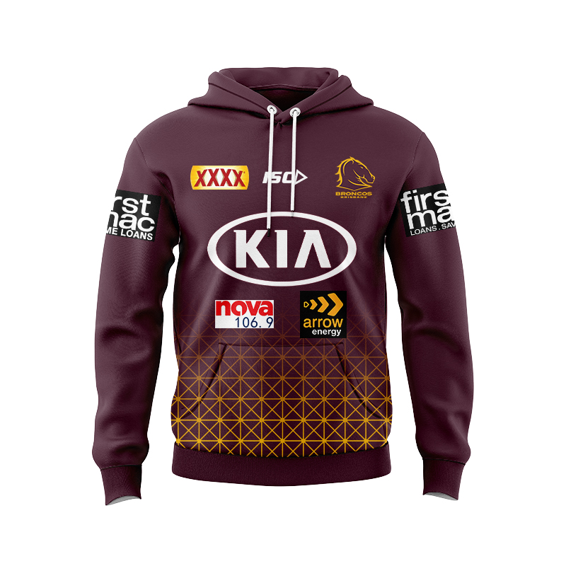 NRL Brisbane Broncos 2024 Players Maroon Hoodie