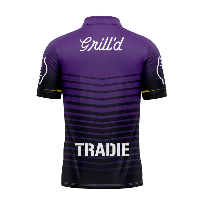 NRL Melbourne Storm 2025 Purple Warm Up Polo Shirt