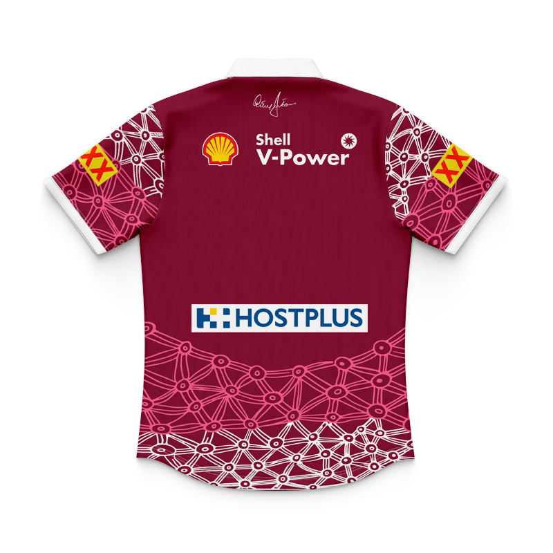 Kid's NRL QLD Maroons 2025 Indigenous Polo Shirt