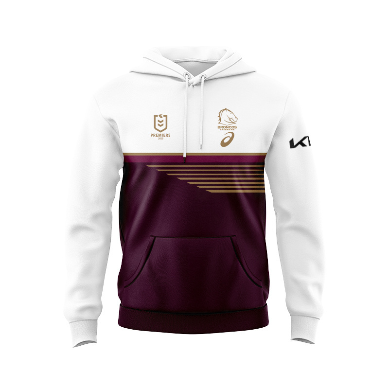NRL Brisbane Broncos 2025 Premiers Gold Logo Hoodie