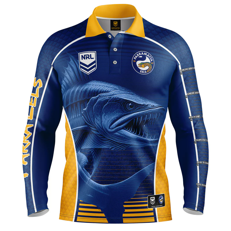 NRL Parramatta Eels 2025 Barracuda Fishing Shirt