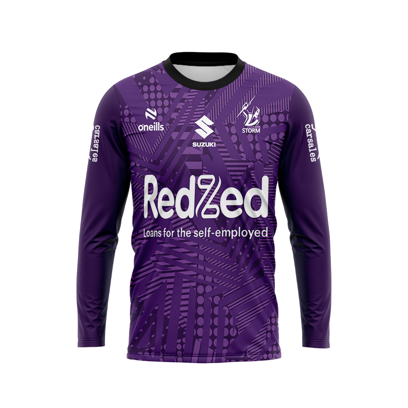NRL Melbourne Storm 2024 Long Sleeve Purple Training Jersey