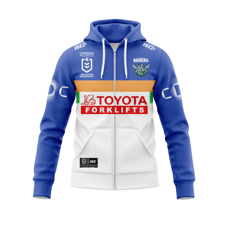 NRL Canberra Raiders 2025 Away Zipper Hoodie