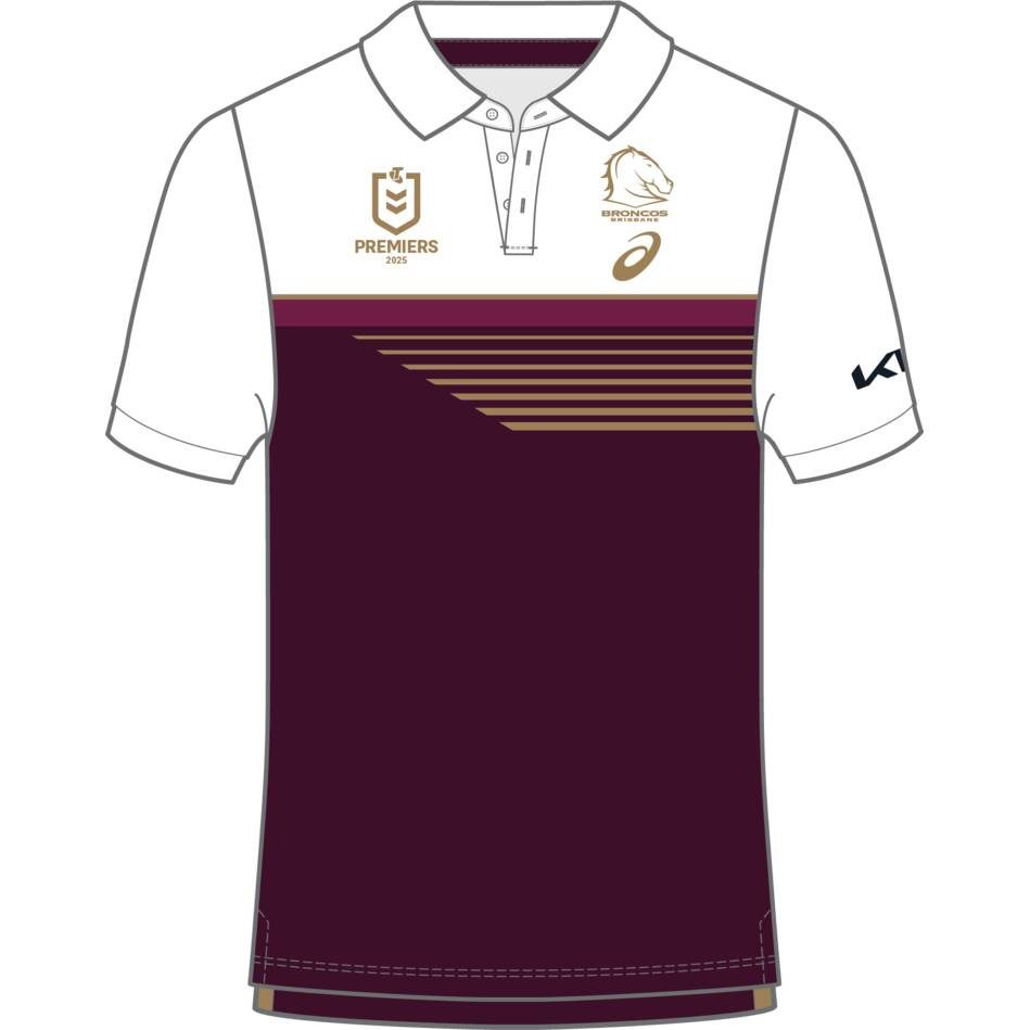 NRL Brisbane Broncos 2025 Premiers Gold Logo Jersey