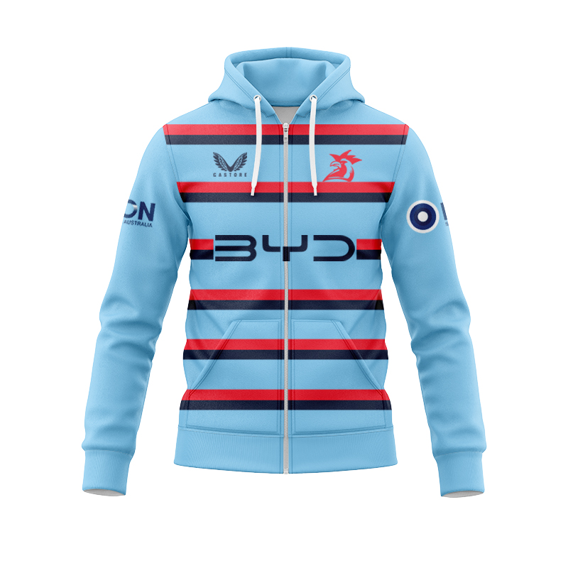 NRL Sydney Roosters 2025 Blue Training Zipper Hoodie