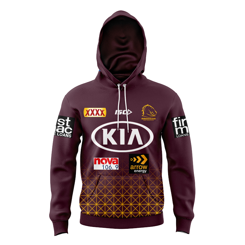 Kid's NRL Brisbane Broncos 2024 Players Maroon Hoodie