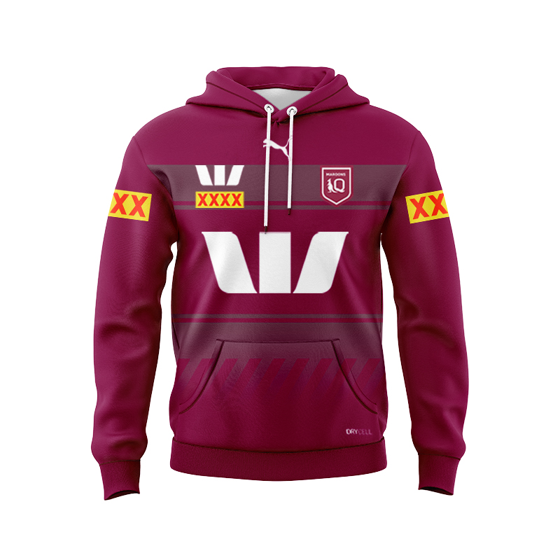 NRL QLD Maroons 2025 Red Training Hoodie