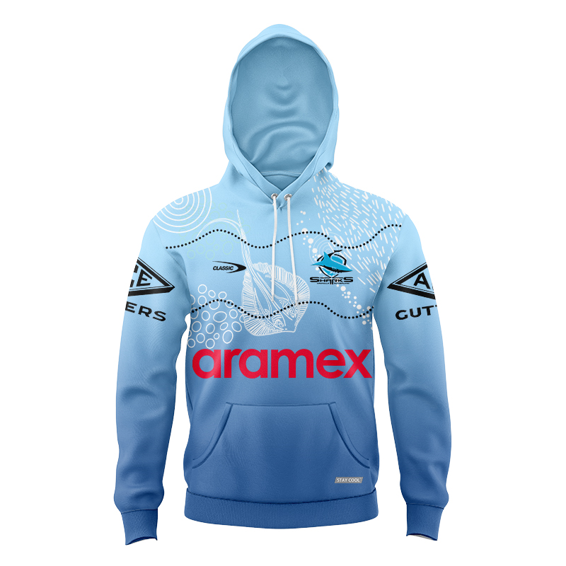 Kid's NRL Cronulla-Sutherland Sharks 2024 Indigenous Training Hoodie