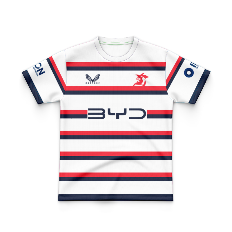 Kid's NRL Sydney Roosters 2025 White Training Jersey