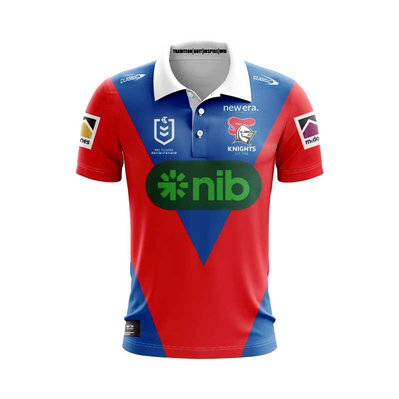 NRL Newcastle Knights 2025 Home Polo Shirt