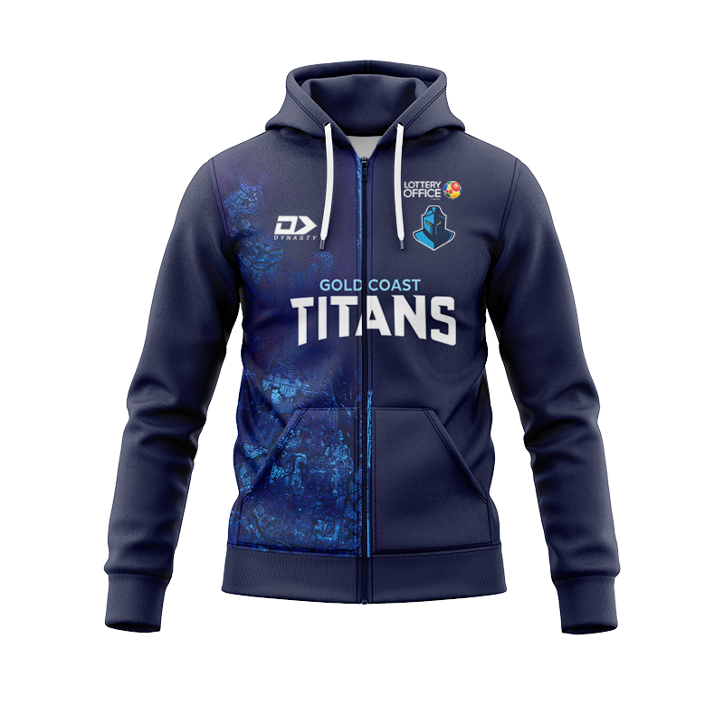 NRL Gold Coast Titans 2025 Warm Up Zipper Hoodie
