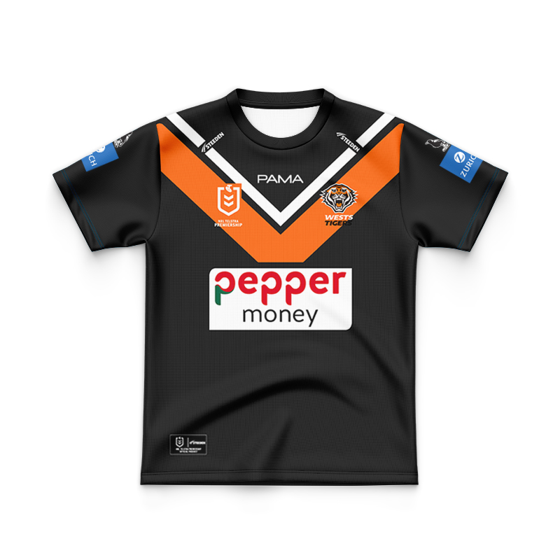 Kid's NRL Wests Tigers 2025 Home Jersey