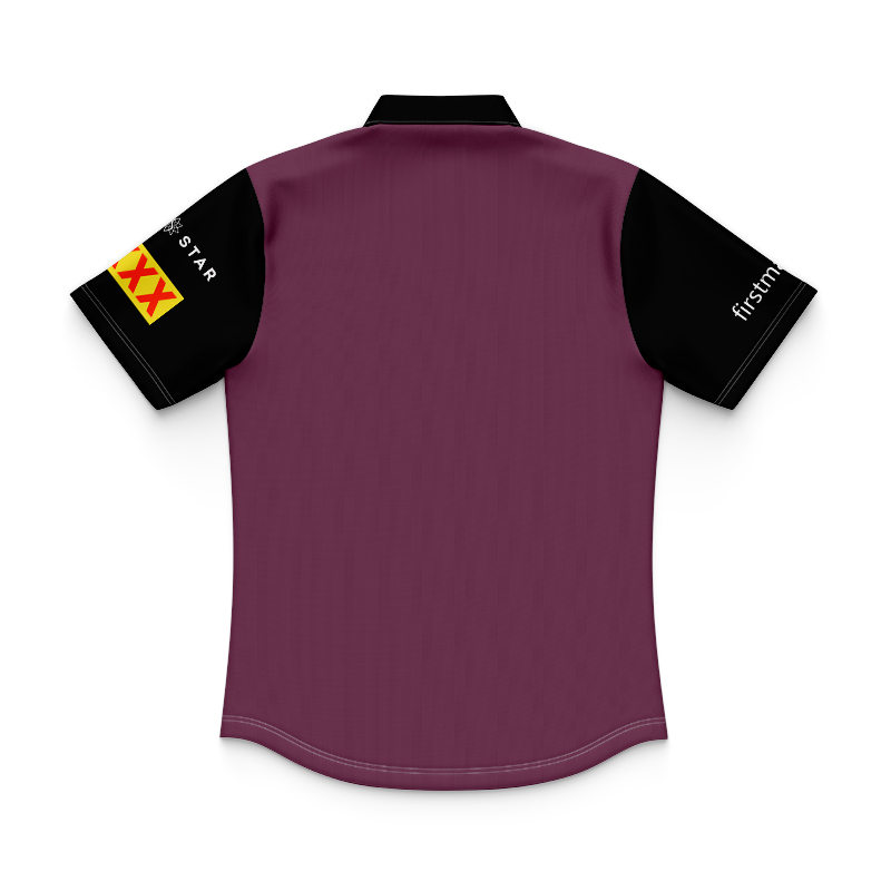 Kid's NRL Brisbane Broncos 2024 Maroon Training Polo Shirt