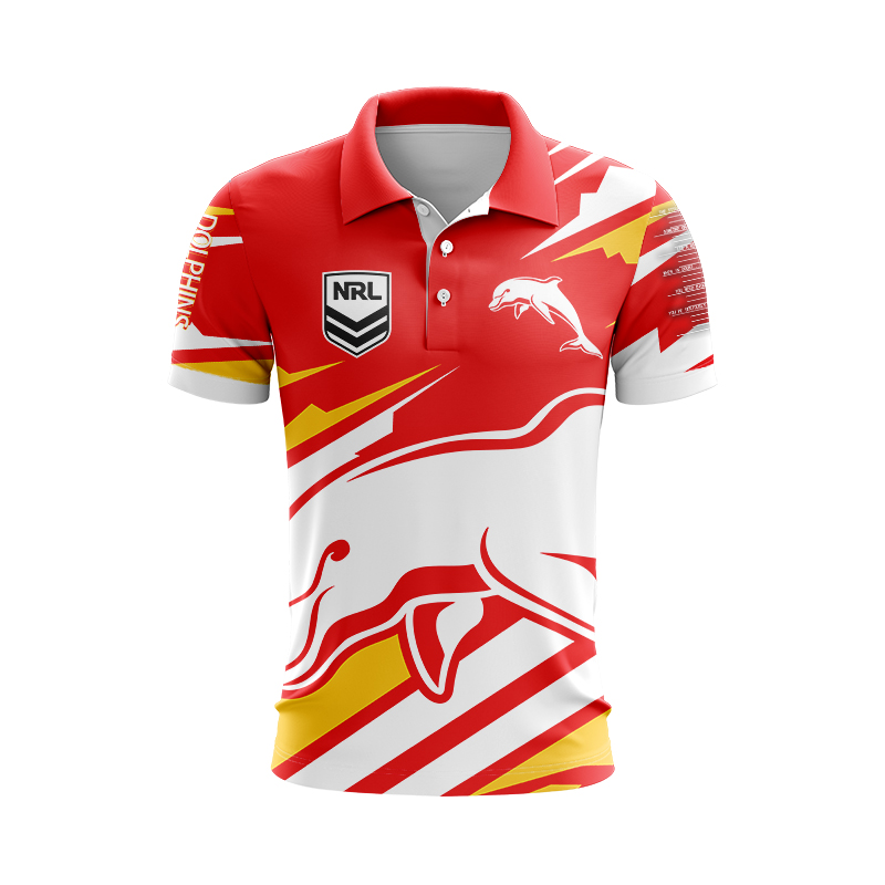 NRL Dolphins 2024 'FISHFINDER' Polo Shirt