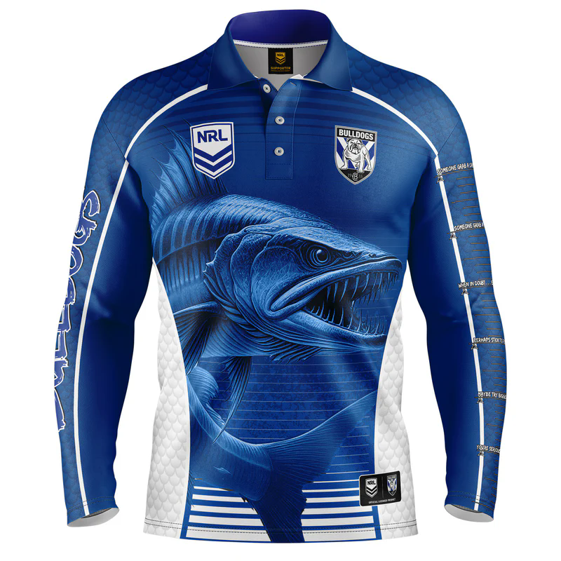NRL Canterbury-Bankstown Bulldogs 2025 Barracuda Fishing Shirt