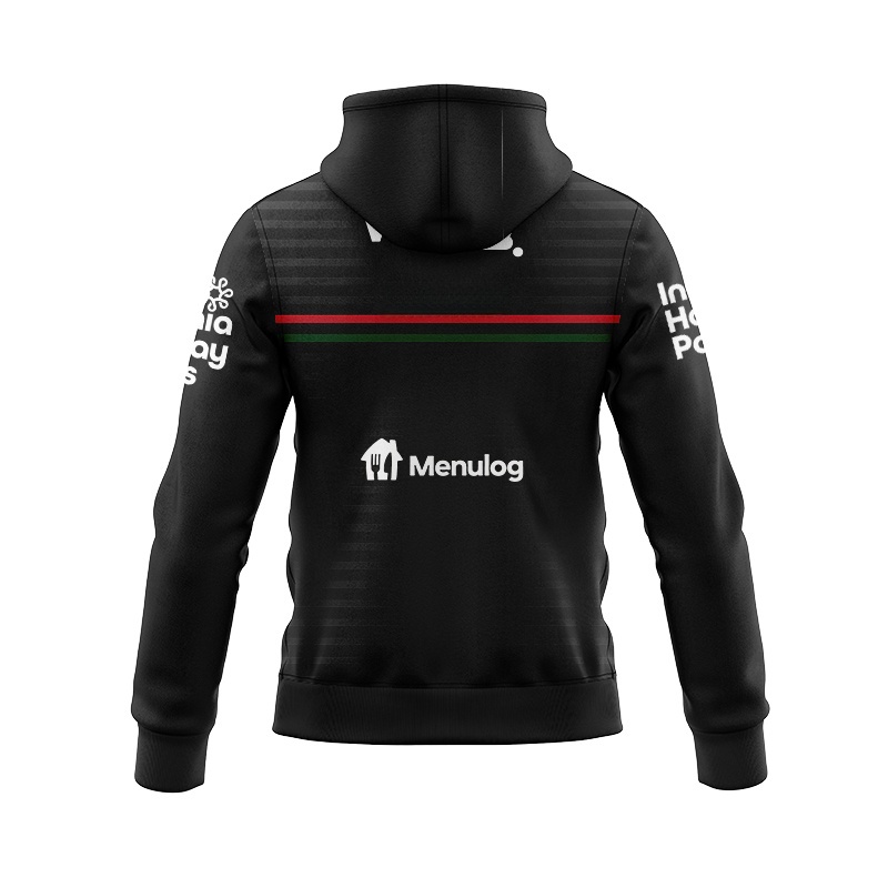 NRL South Sydney Rabbitohs 2024 Black Training Zipper Hoodie