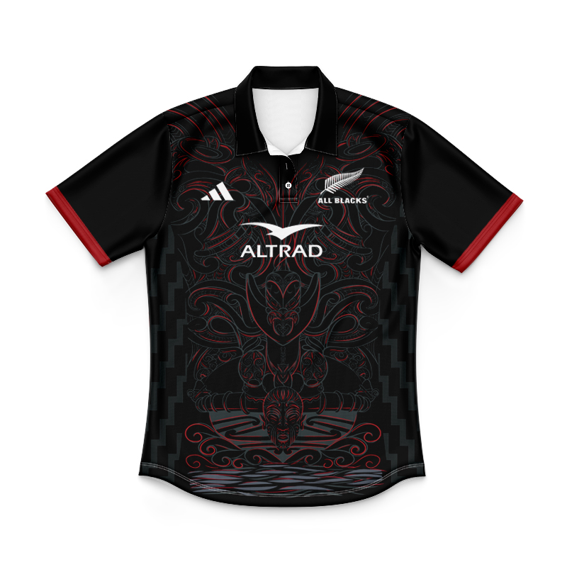 Kid's Maori All Blacks 2025 Home Polo Shirt
