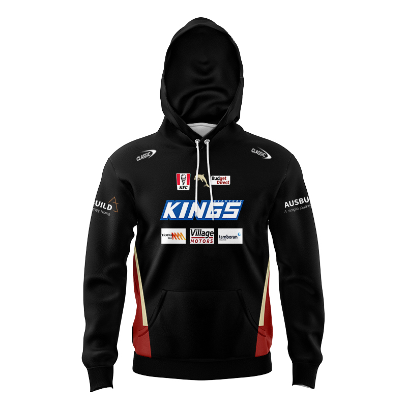 Kid's NRL Dolphins 2024 Black Training Hoodie