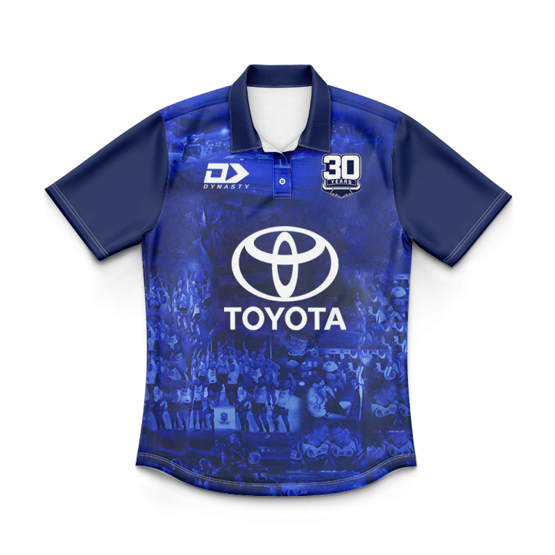 Kid's NRL North Queensland Cowboys 2025 Warm Up Polo Shirt