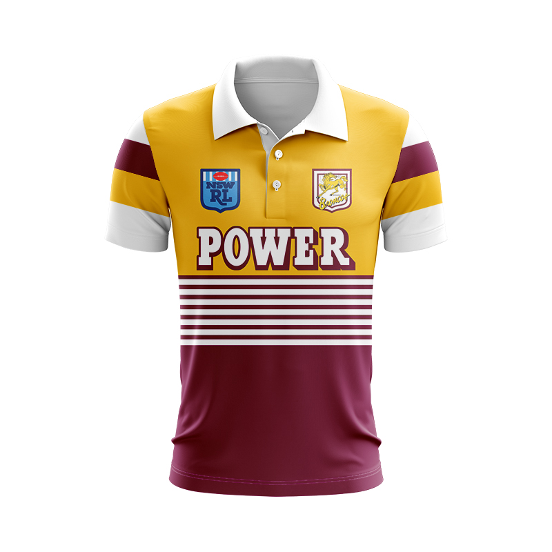 NRL Brisbane Broncos 1988 Retro Polo Shirt