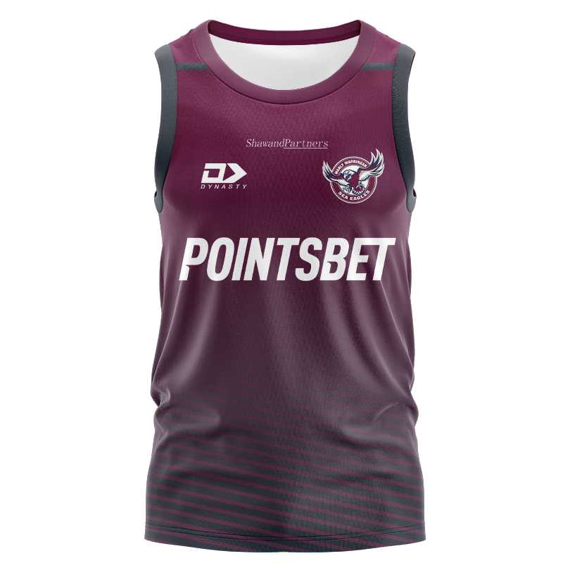 NRL Manly Warringah Sea Eagles 2024 Maroon Training Singlet