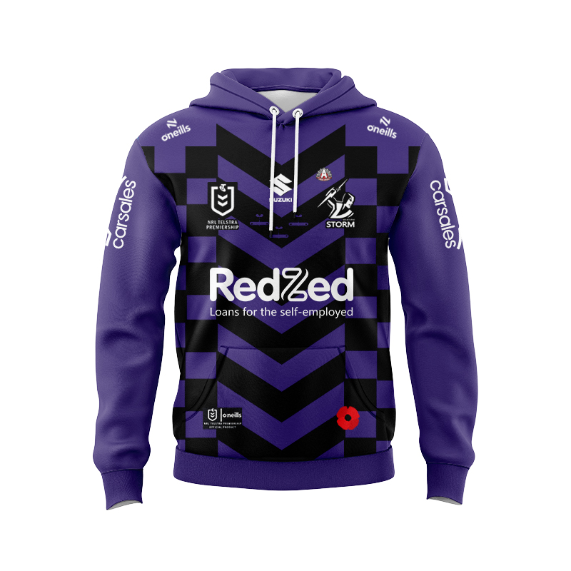 NRL Melbourne Storm 2025 ANZAC Hoodie