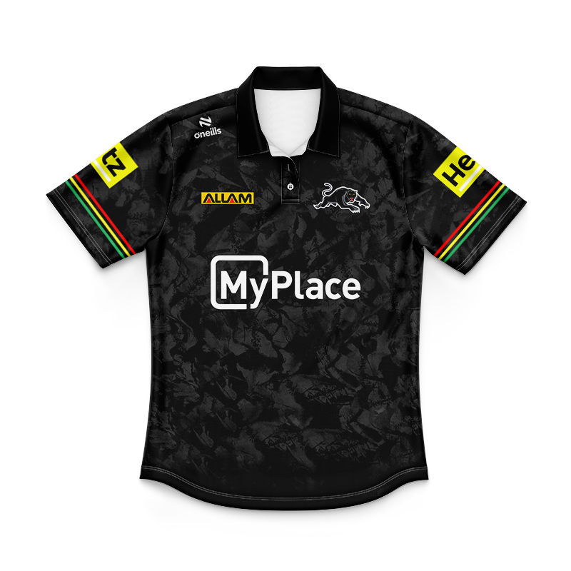 Kid's NRL Penrith Panthers 2024 Dark Training Polo Shirt