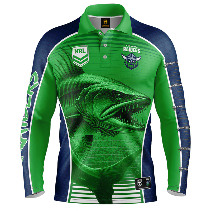 NRL Canberra Raiders 2025 Barracuda Fishing Shirt