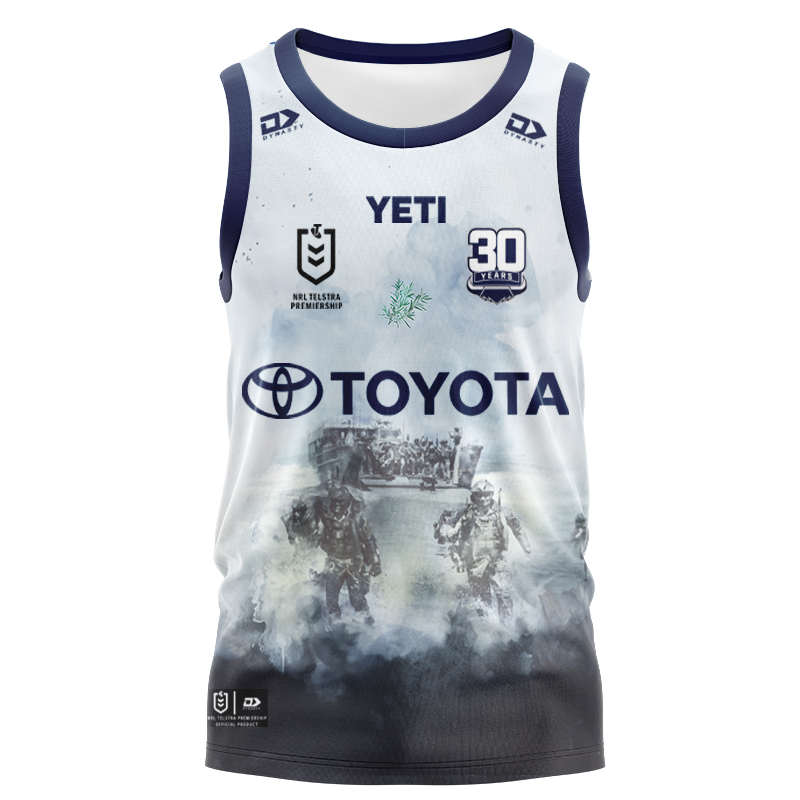 NRL North Queensland Cowboys 2025 ANZAC Singlet